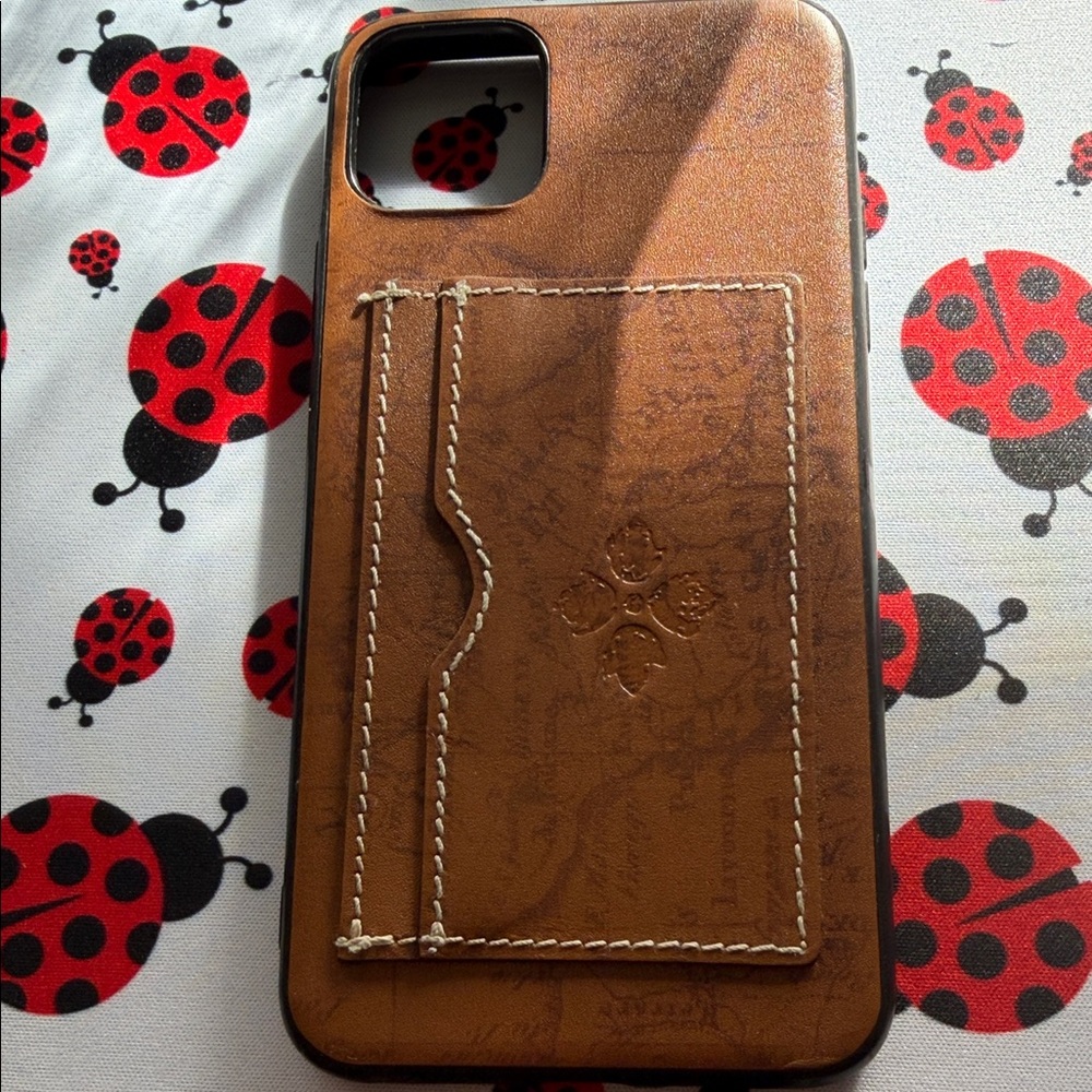 Patricia Nash Tan Leather Phone Case with Card Slot